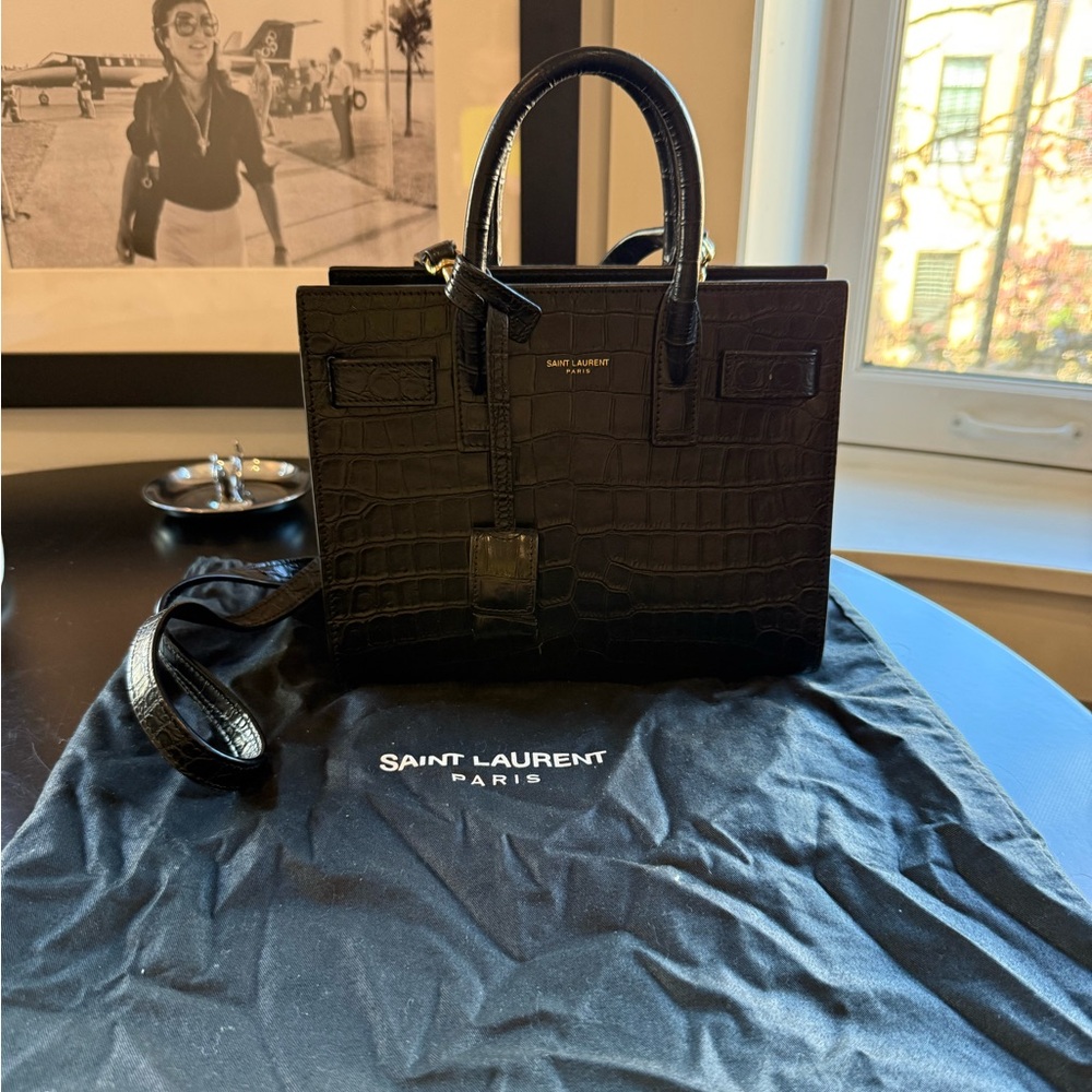 Saint Laurent Nano Croc Sac de Jour